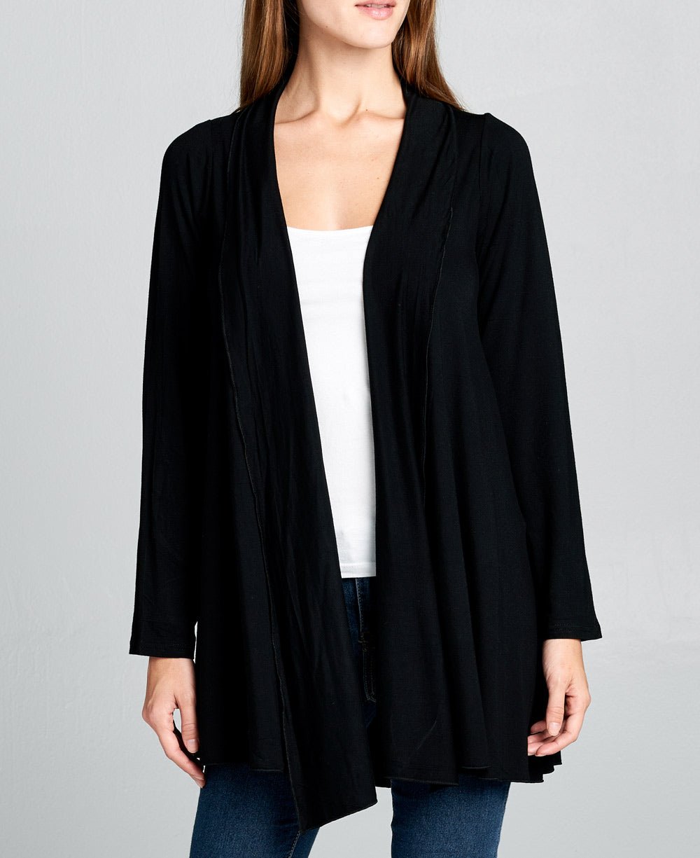 Draped Yoga Cardigan in Black