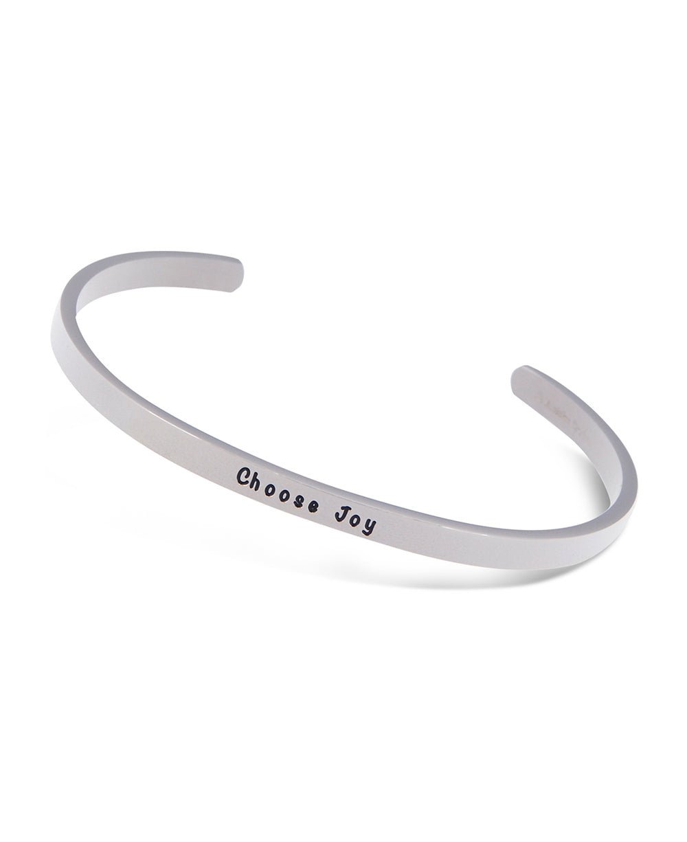 Engraved Metal Cuff Bracelet, Choose Joy - Bracelets