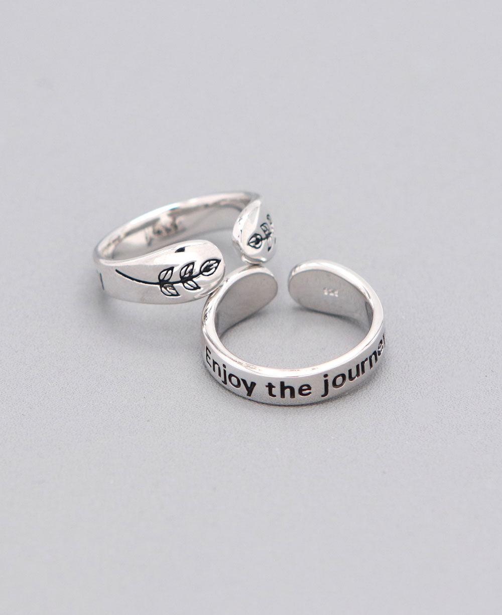 Enjoy The Journey Sterling Silver Adjustable Inspirational Ring - Rings