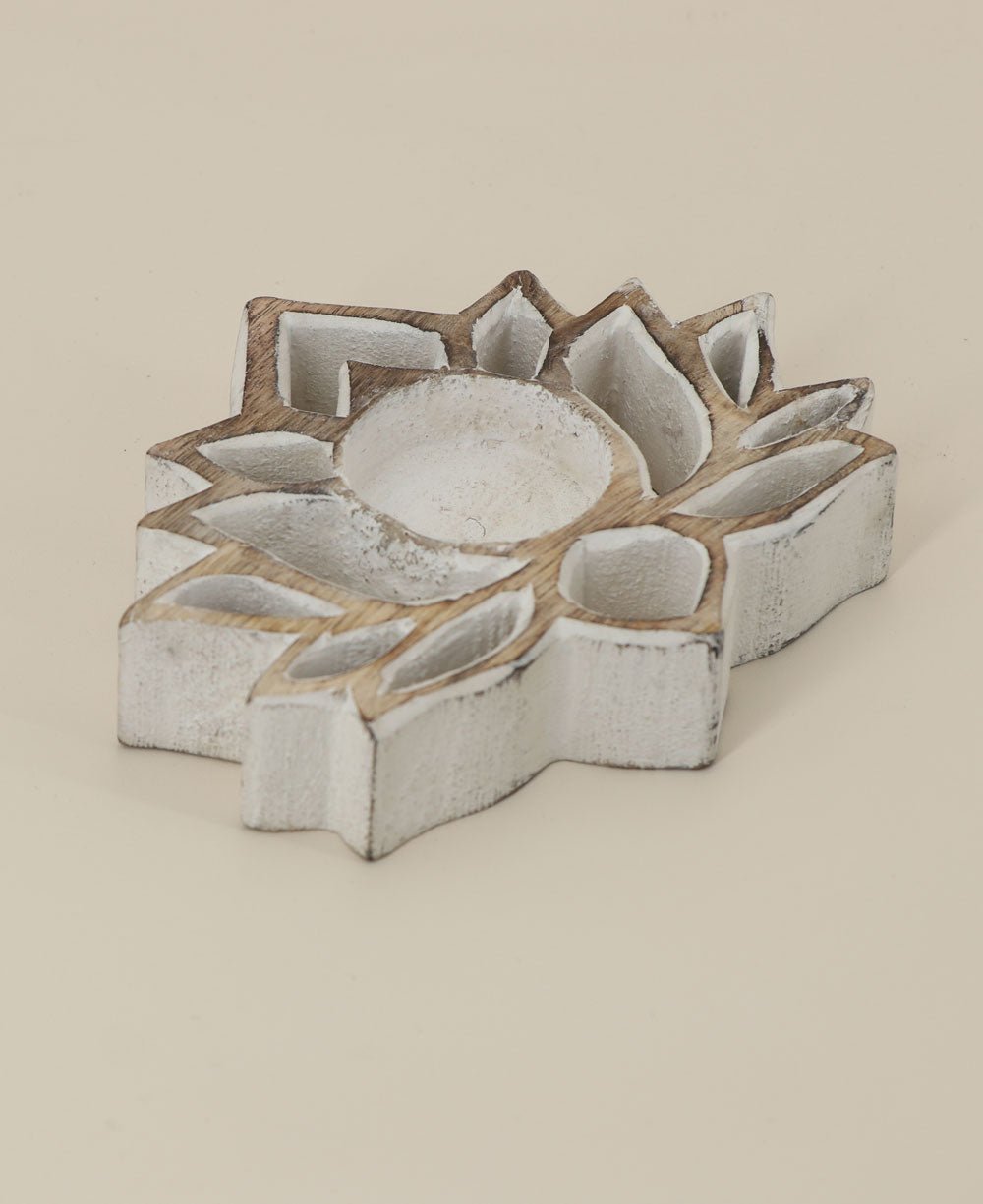 Fairtrade Cutout Lotus Tea light Holder - Candle Holders