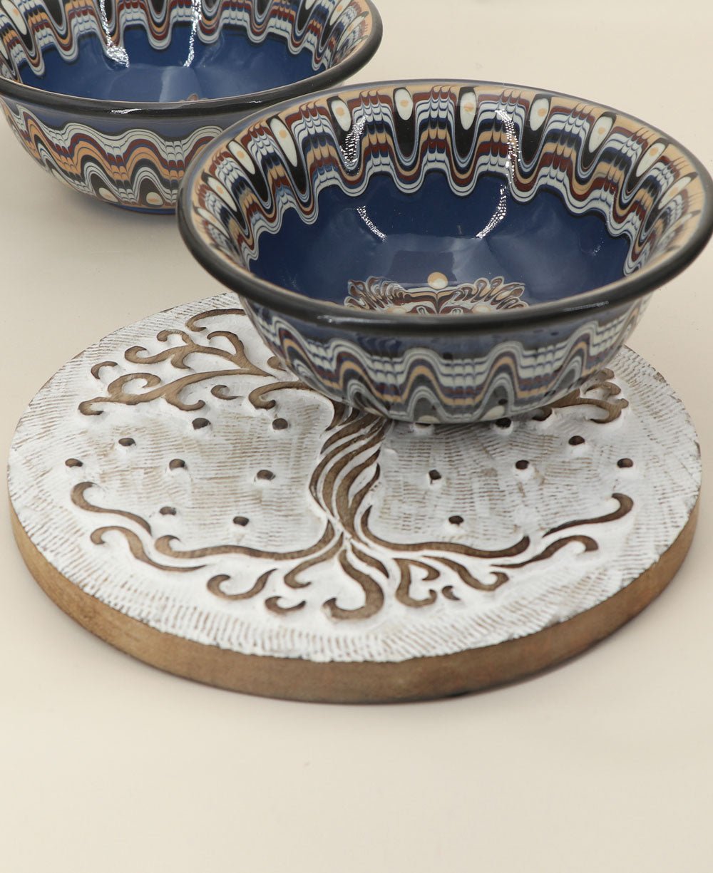 Fairtrade Hand Carved Wood Tree of Life Trivet - Trivets