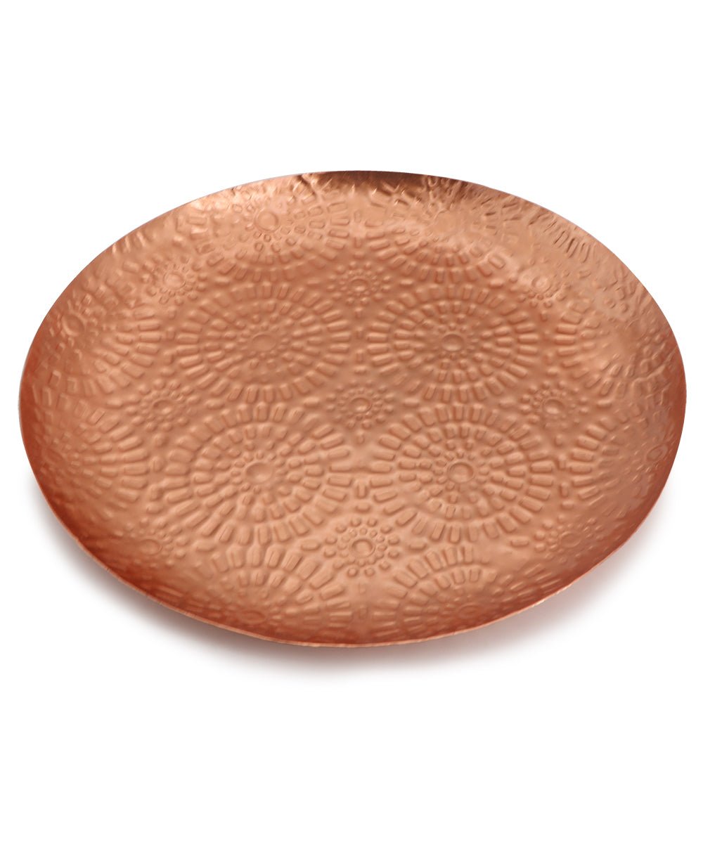 Fairtrade Mandala Design Recycled Metal Copper Tray - Decorative Trays