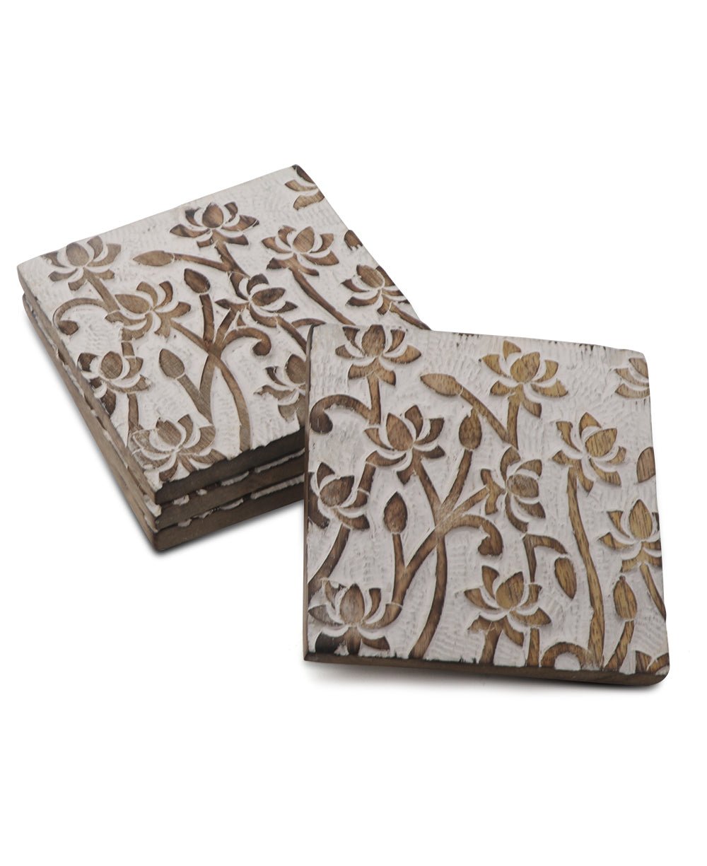 Fairtrade Set of 4 Lotus Wood Coasters - Coasters