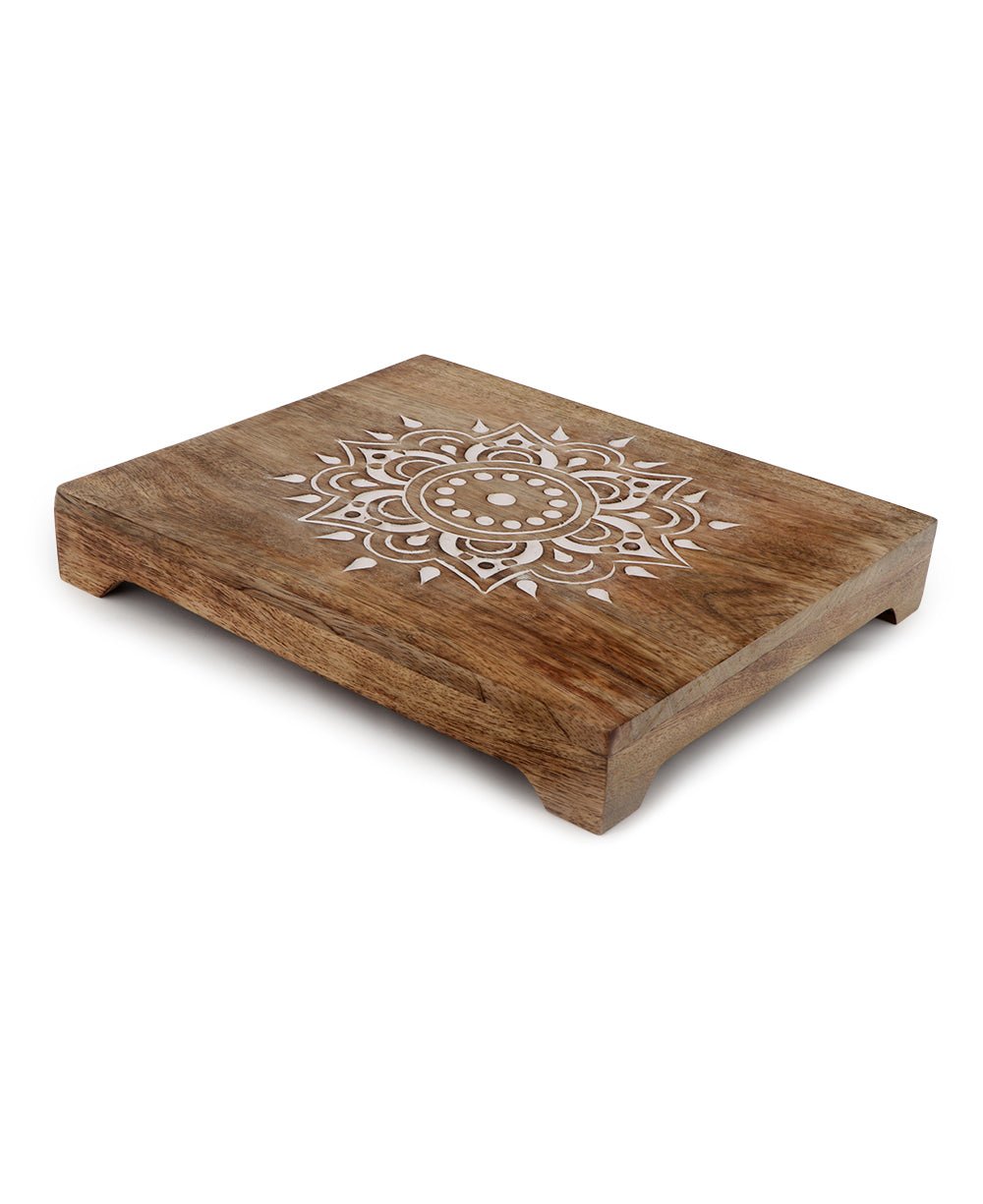 Fairtrade Sustainable Wood Mandala Risers And Statue Stands - Computer Risers & Stands Rectangular