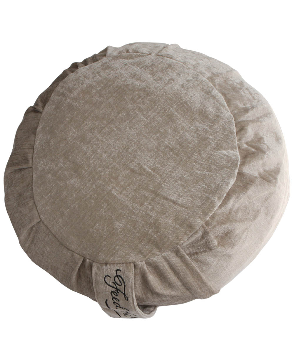 Feed the Spirit Chenille Zafu Cushion - Massage Cushions Beige