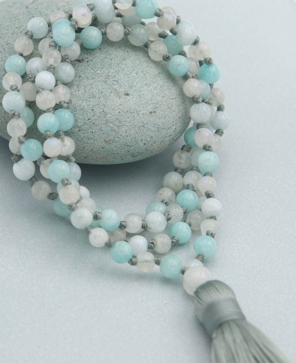 Gemstone Meditation Mala for Inner Peace and Calm - Prayer Beads