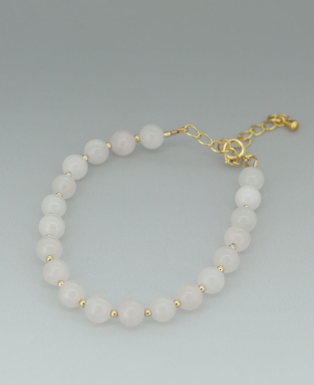 Gemstone Wrist Mala Bracelet, 20 Beads - Bracelets Rose Quartz