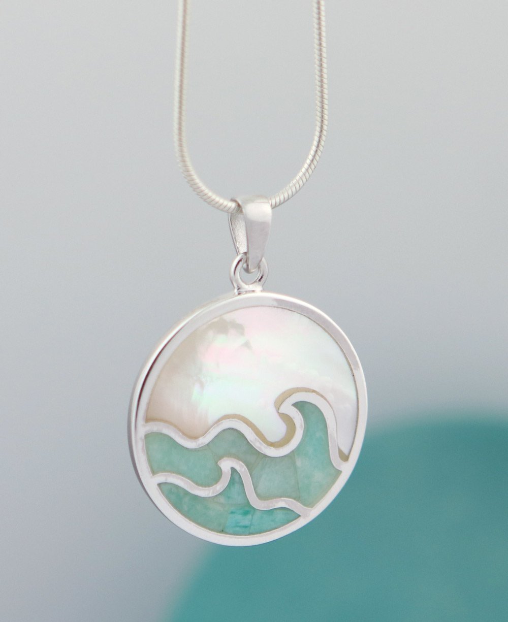 Go With the Flow Sterling Amazonite Pendant - Charms & Pendants
