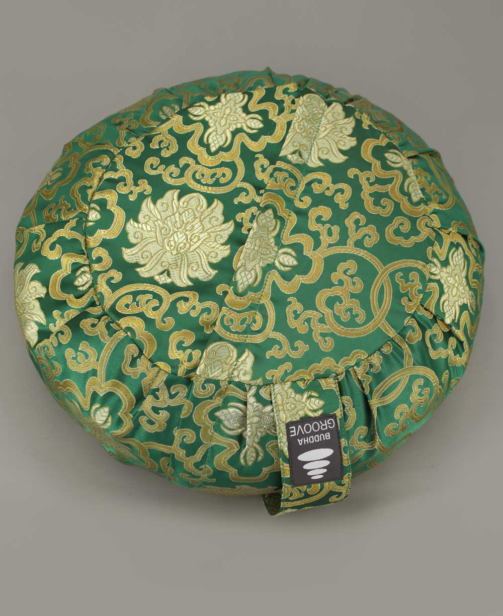 Green Brocade Zafu Meditation Cushion - Massage Cushions
