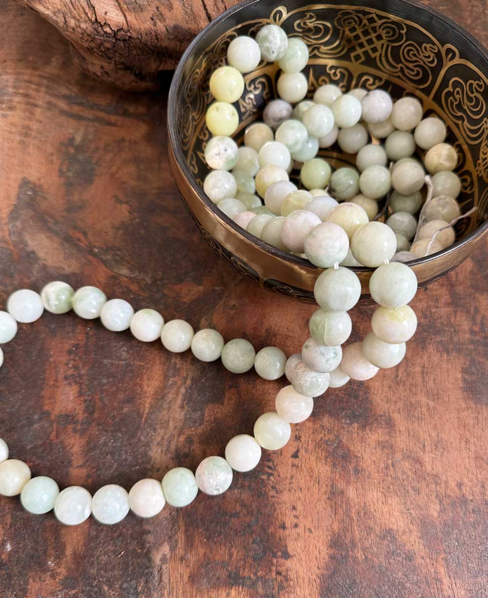 Green Jade Beads Decorative Strand - Wreaths & Garlands