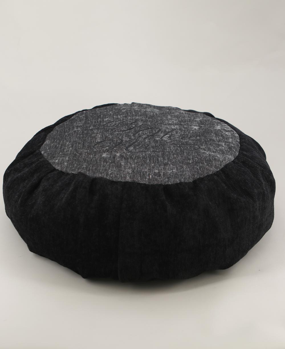 Grey Black Be Here Now Zafu Meditation Cushion - Massage Cushions