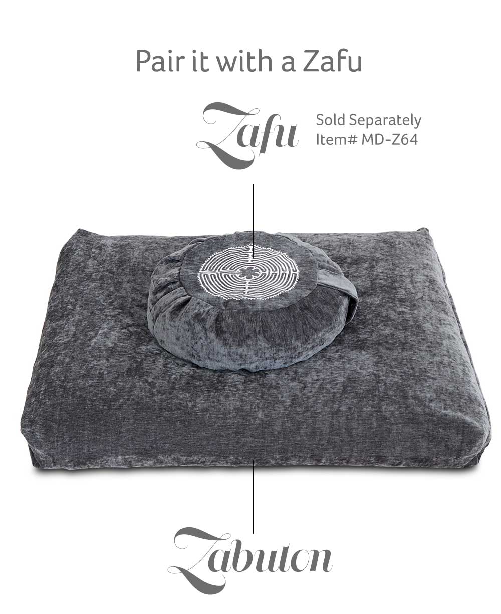 Grey Chenille Zabuton Meditation Cushion - Massage Cushions