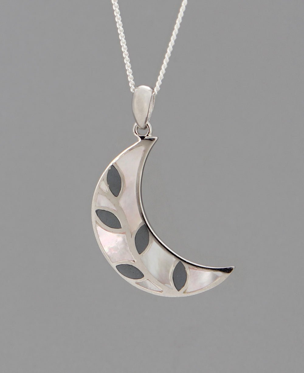Growth and Change Hematite Inlay Moon Vine Pendant -