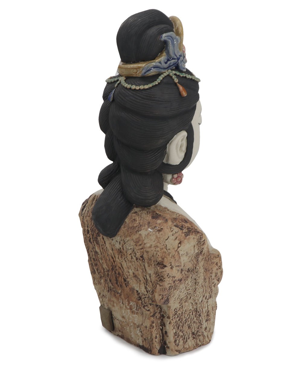 Hand-Painted Bejeweled Premium Kuan Yin Statue - Sculptures & Statues