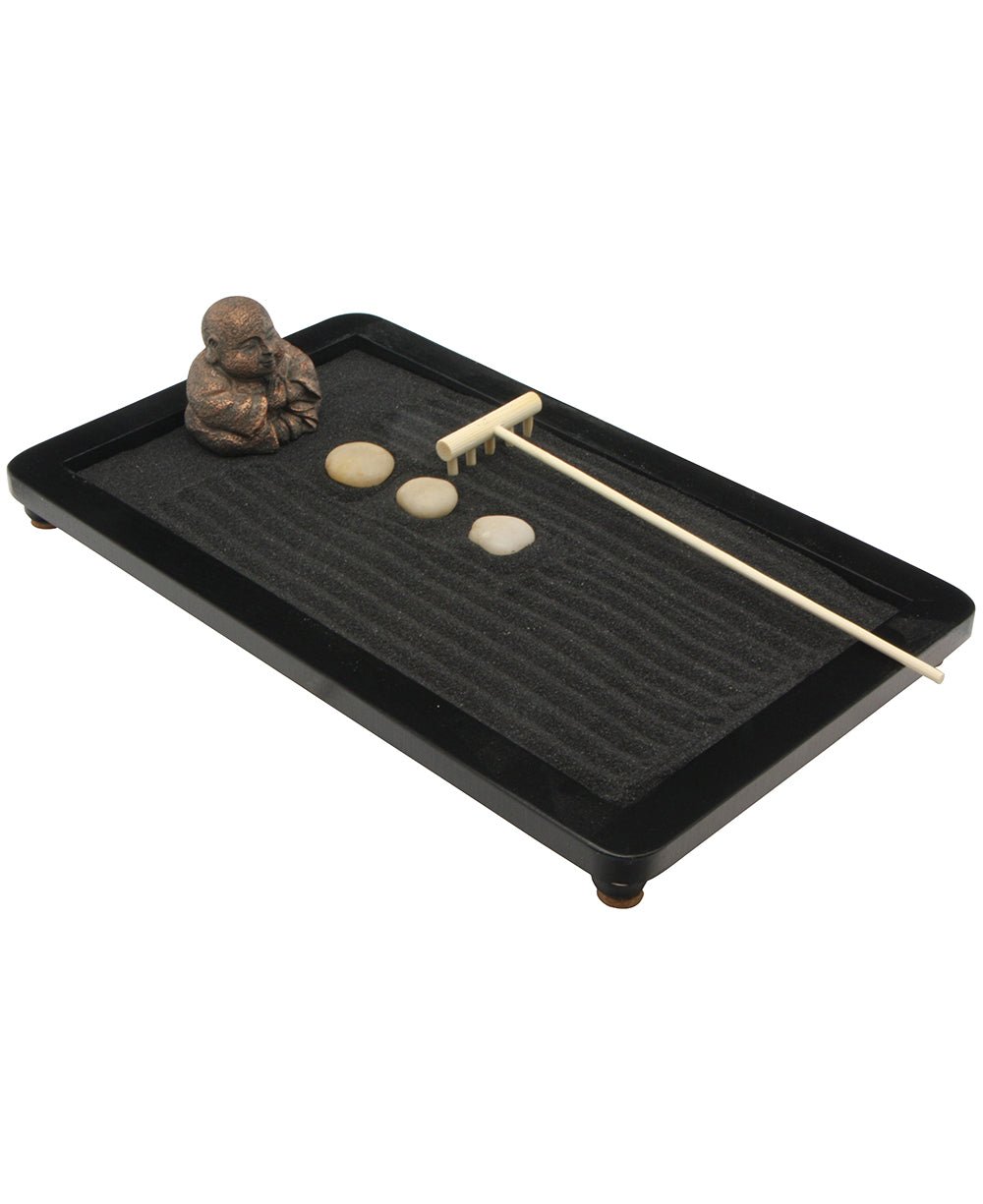 Happy Buddha Zen Garden with Black Sand - Home & Garden