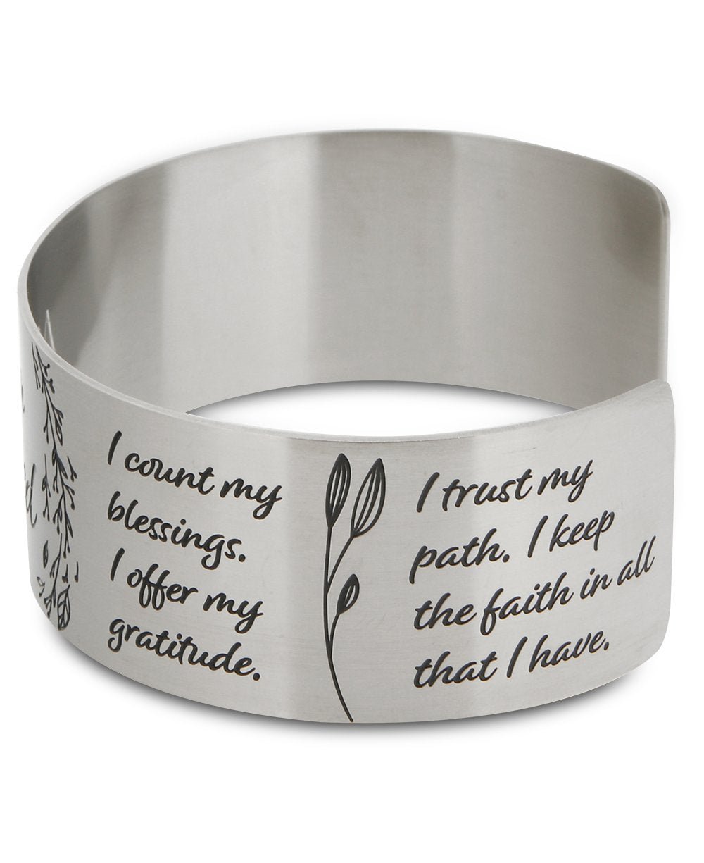 I am Blessed Affirmation Stainless Steel Adjustable Cuff Bracelet - Bracelets