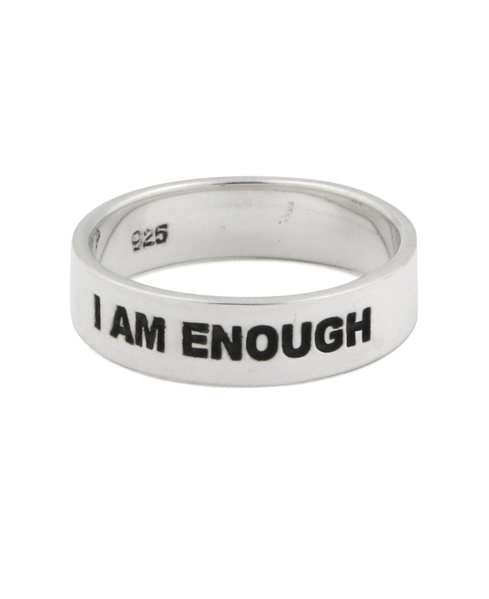 I am Enough Inspirational Sterling Simple Band Ring - Rings Size 6