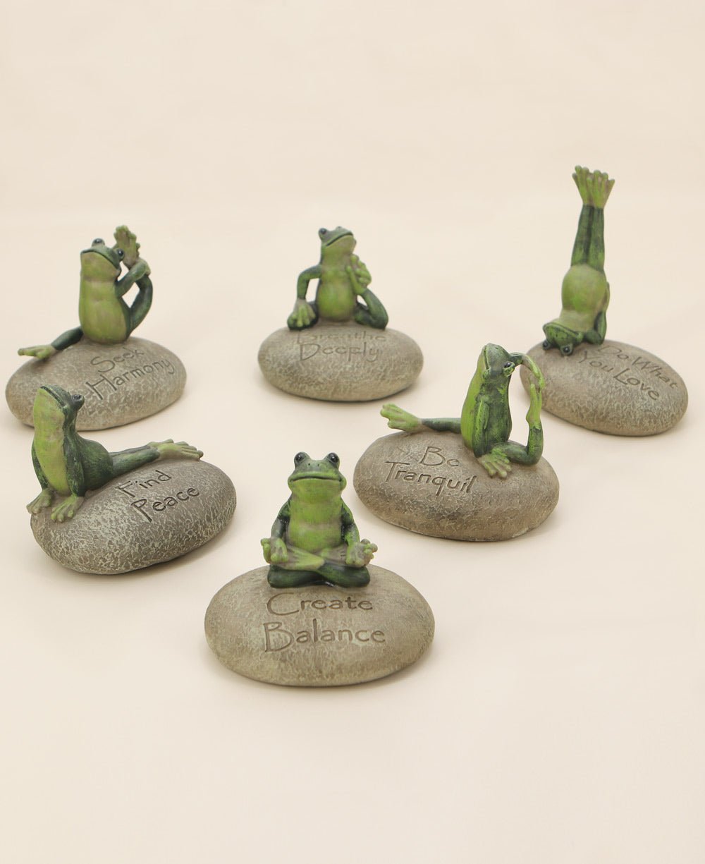 Tree Pose Yoga Frog Figurine, Namaste Frog, Yoga Frog