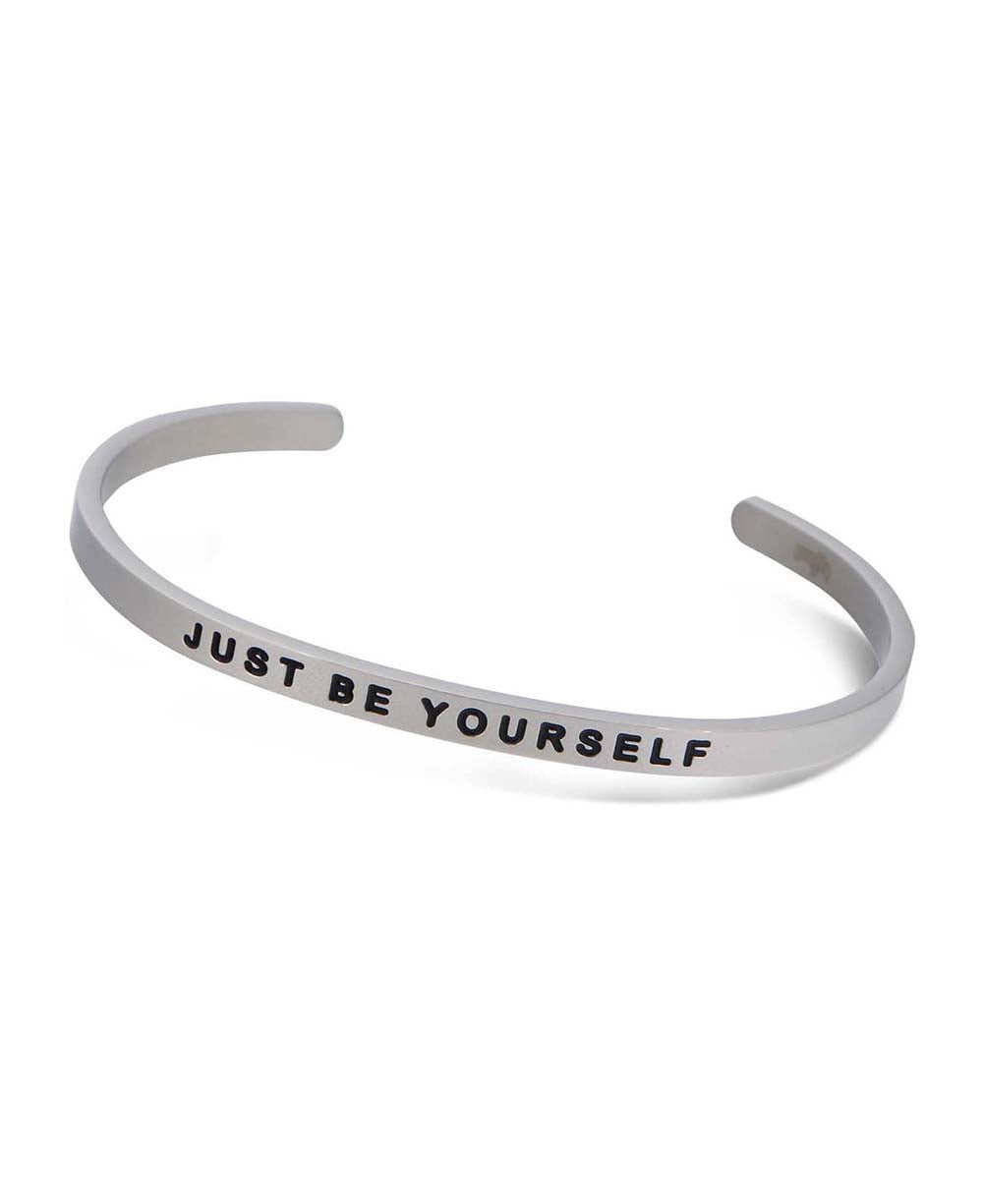 Just Be Yourself Simple Inspirational Cuff Bracelet - Bracelets