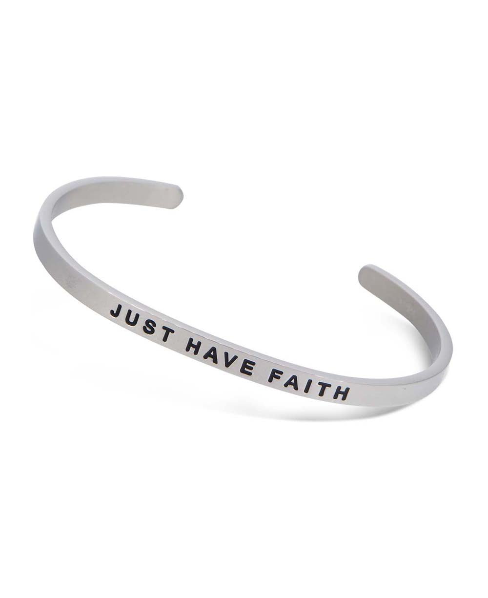 Just Have Faith Inspirational Cuff Bracelet - Bracelets