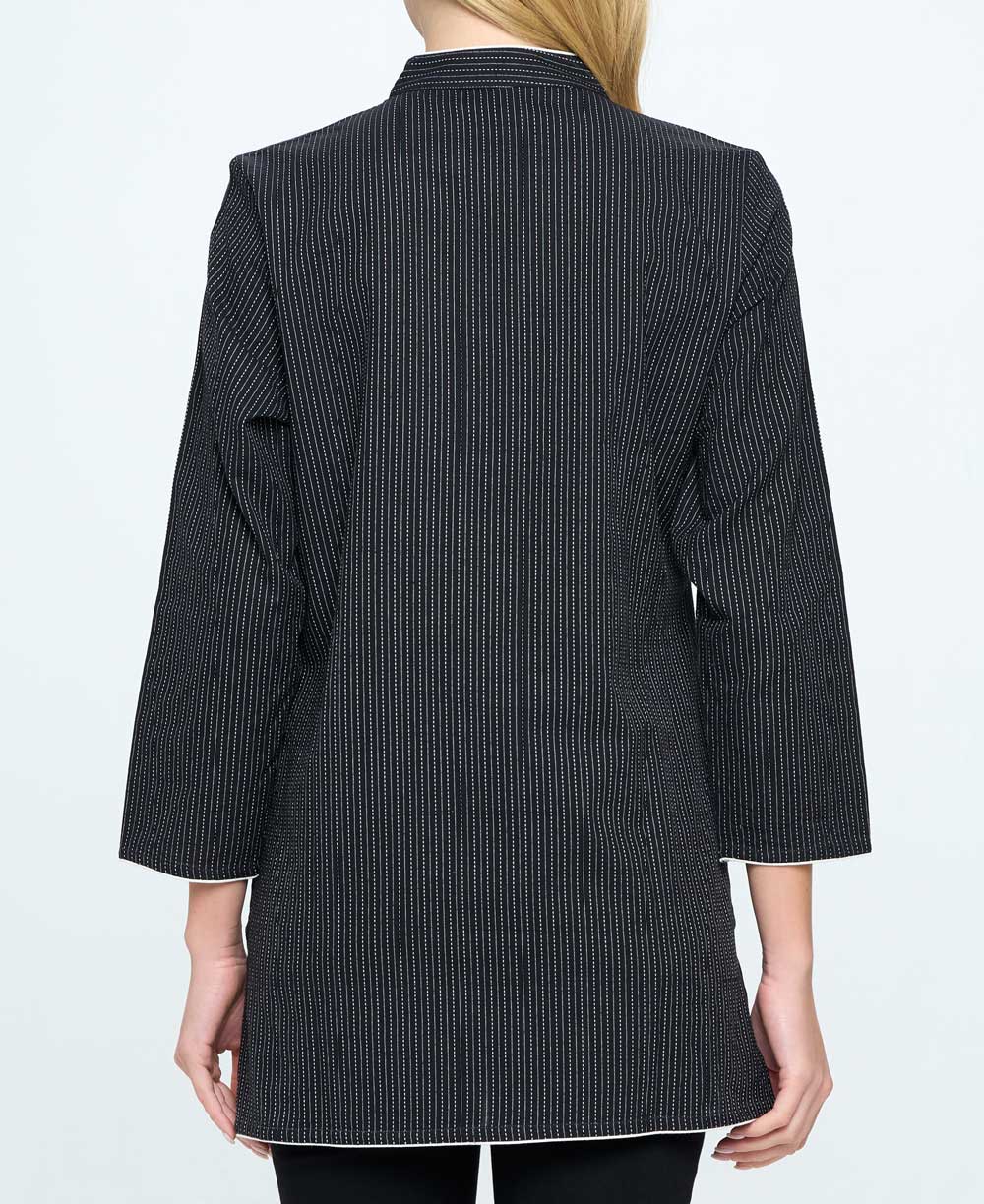 Kantha Stitch Black Threaded Cotton Tunic Top - Shirts & Tops S