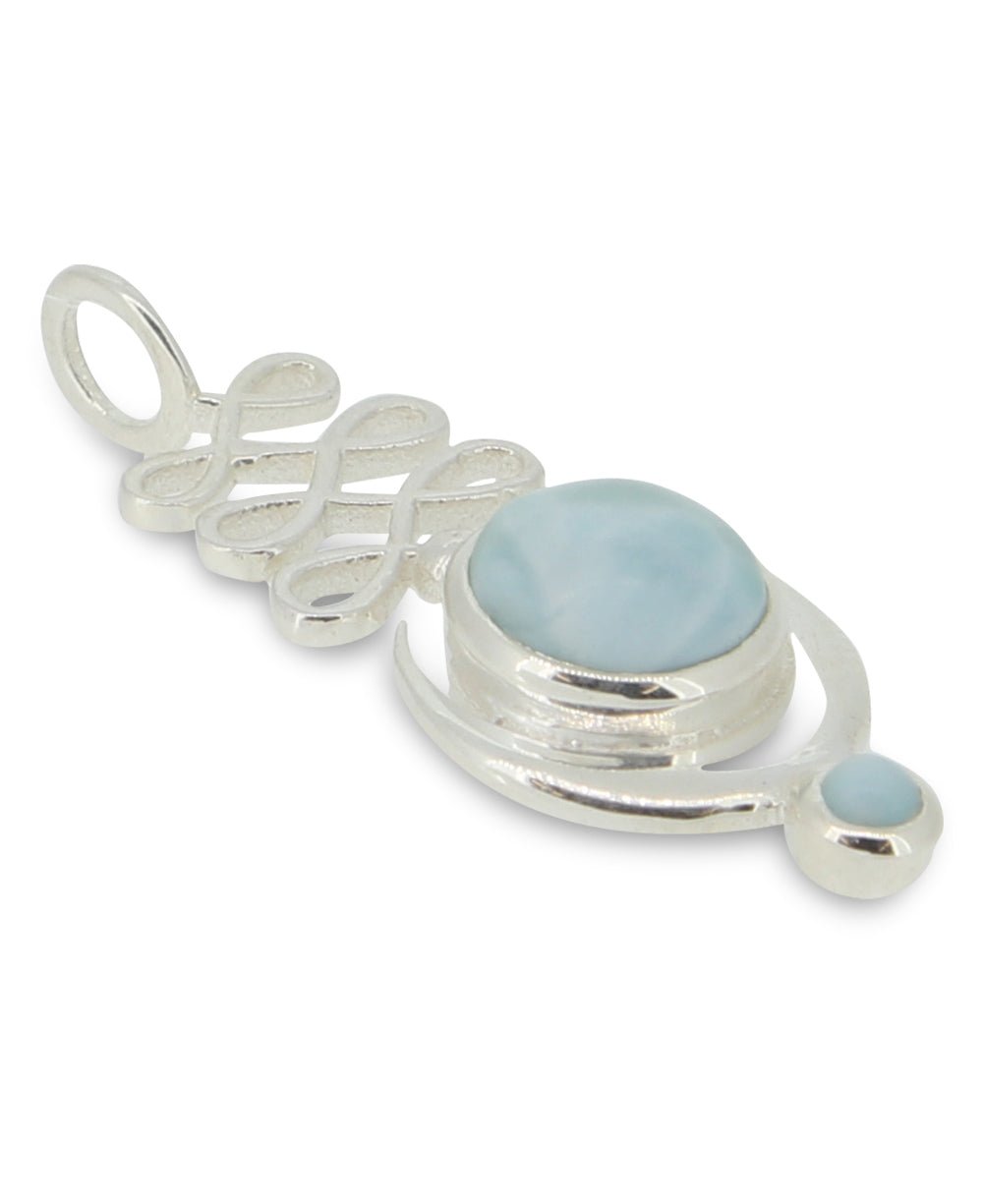Larimar Sterling Silver Unalome Moon Pendant - Charms & Pendants