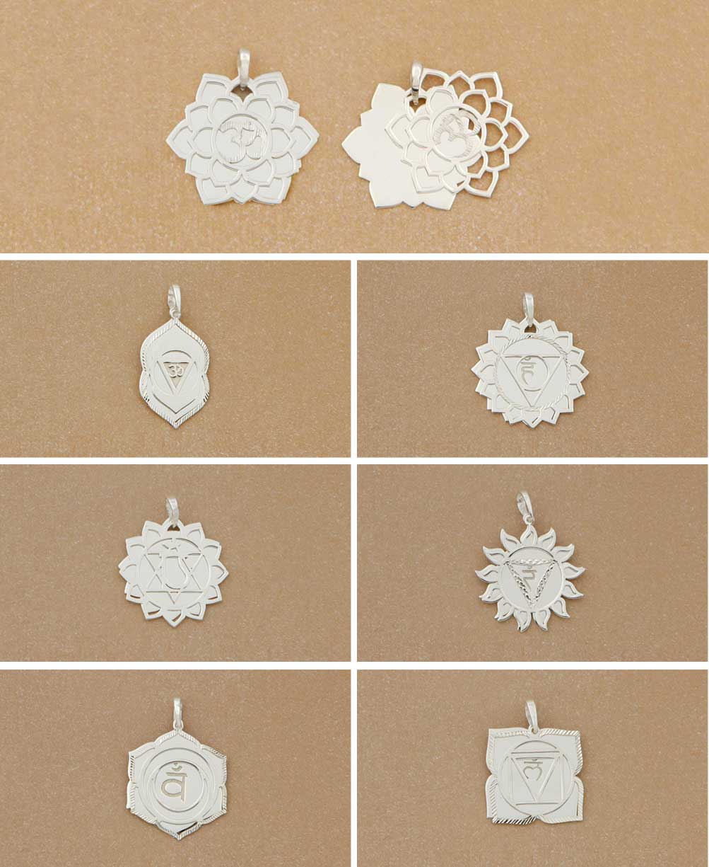 Layered Chakra Pendants in Sterling Silver - Charms & Pendants Crown Chakra