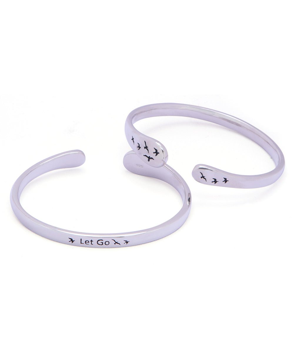 Let Go Sterling Silver Adjustable Mantra Bracelet - Bracelets