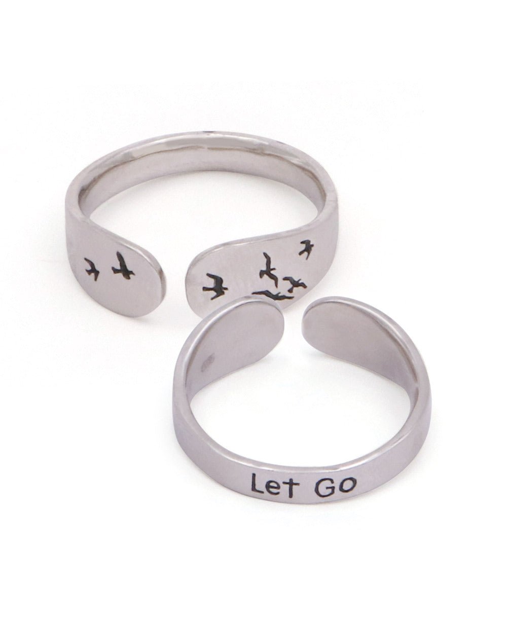 Let Go Sterling Silver Mantra Ring - Rings
