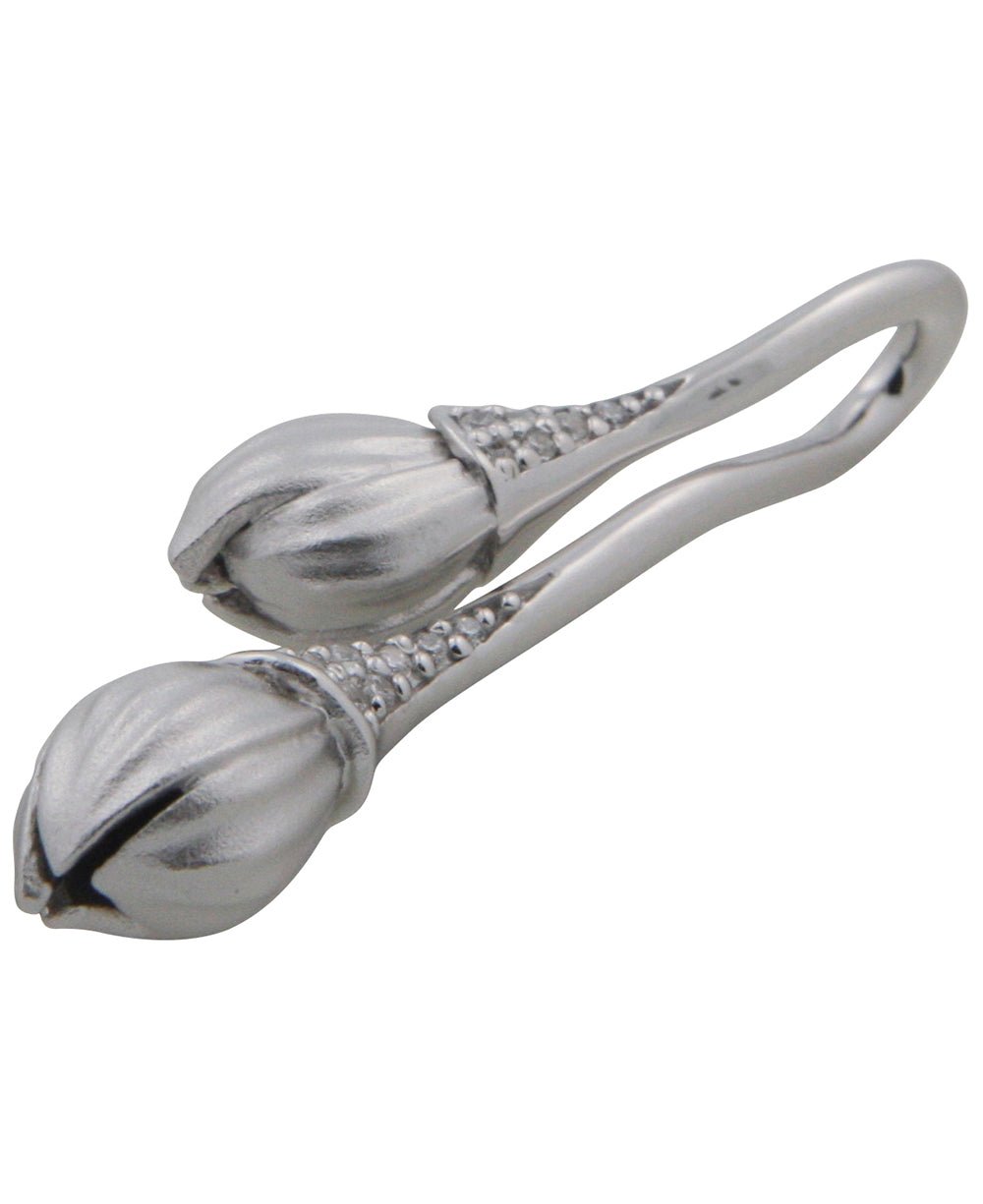 Lotus Buds Crystal Pendant, Sterling Silver - Charms & Pendants