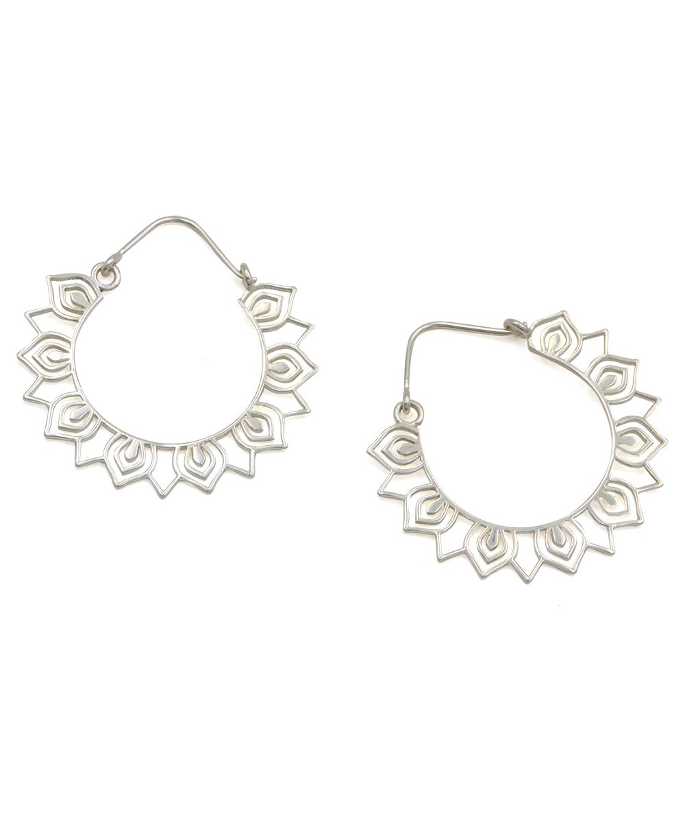 Lotus Petal Hoop Earrings -