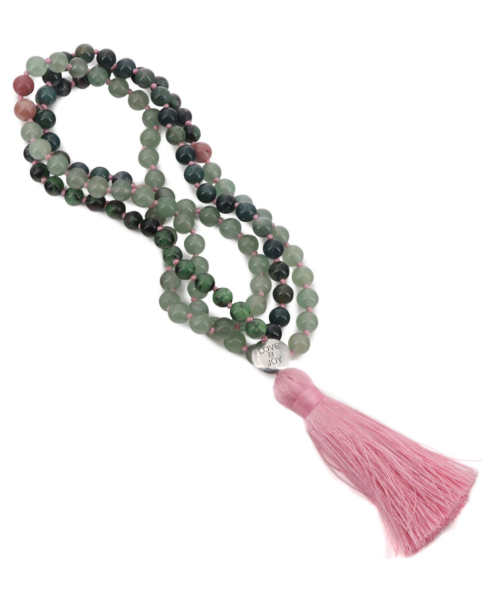 Love and Joy Heart Chakra Meditation Mala - Prayer Beads 6mm