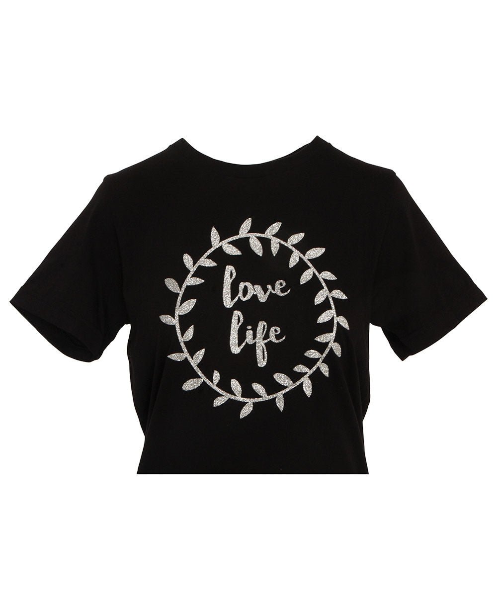 Love Life Inspirational Women’s Sparkly T-shirt - Inspirational Apparel S