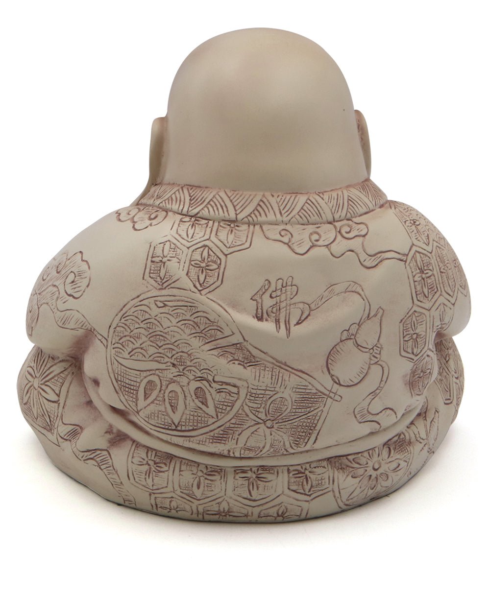 Majestic Praying Happy Buddha Statue - Sculptures & Statues White