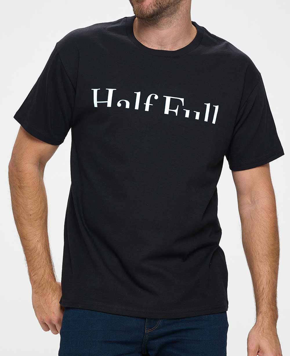 Men’s Organic Cotton Inspirational Half Full T-Shirt, USA - Shirts & Tops S