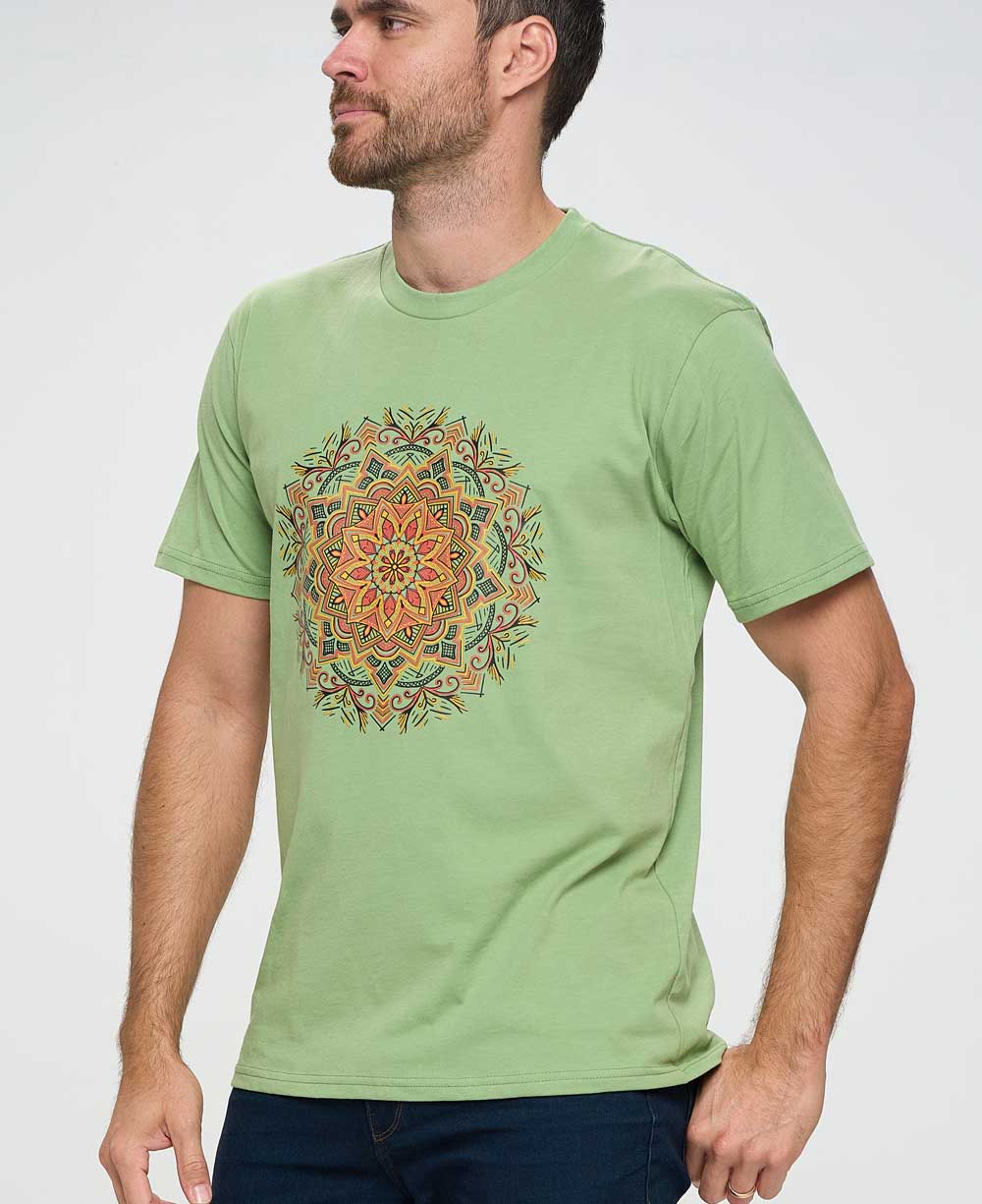 Men’s Organic Cotton Mandala T-Shirt, USA - Shirts & Tops S