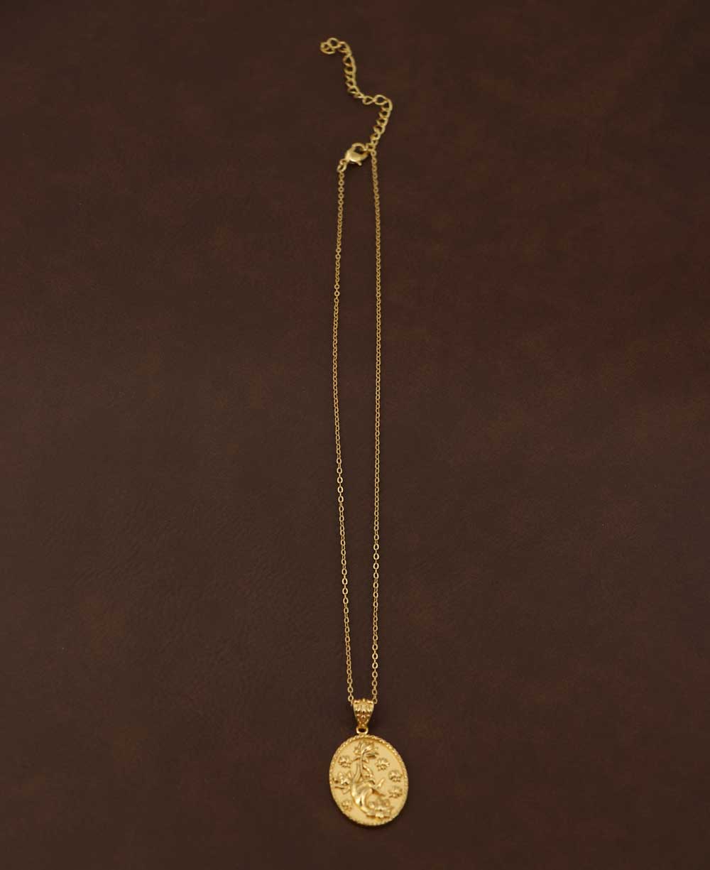 Mudra Hand and Lotus Flower Pendant Necklace - Necklaces