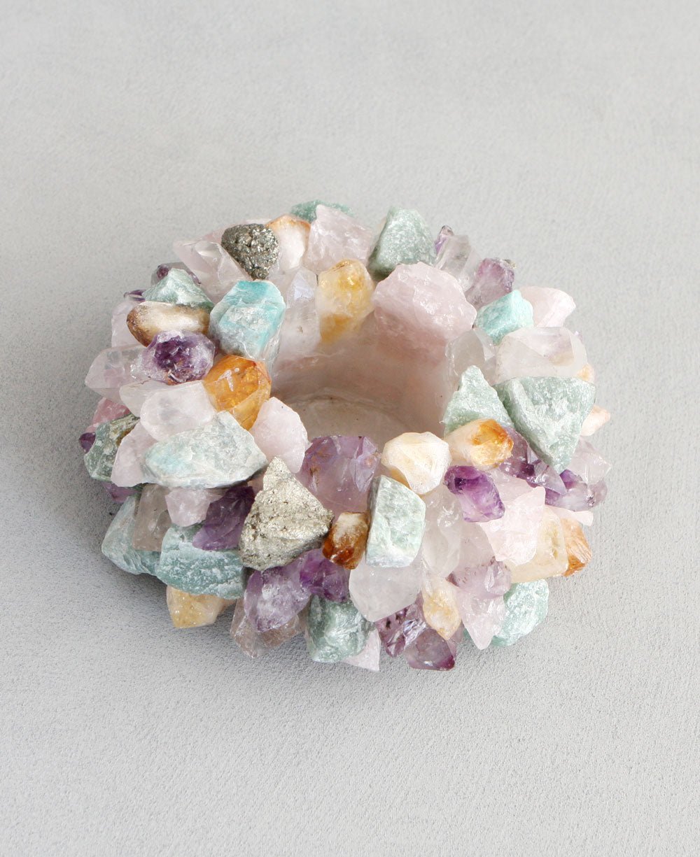Multicolor Mixed Gemstone Candleholders - Candle Holders Small