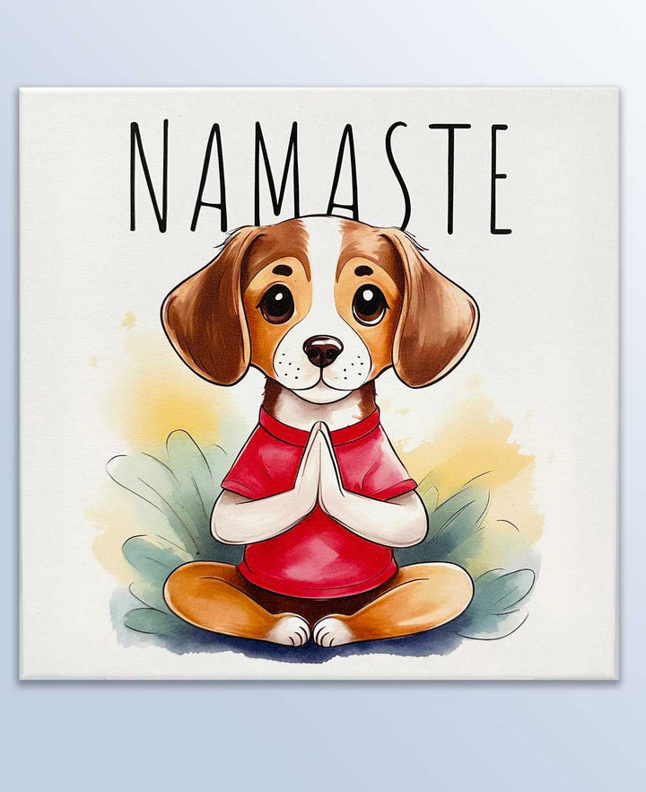 Namaste Meditating Dog Wall Canvas - Posters, Prints, & Visual Artwork