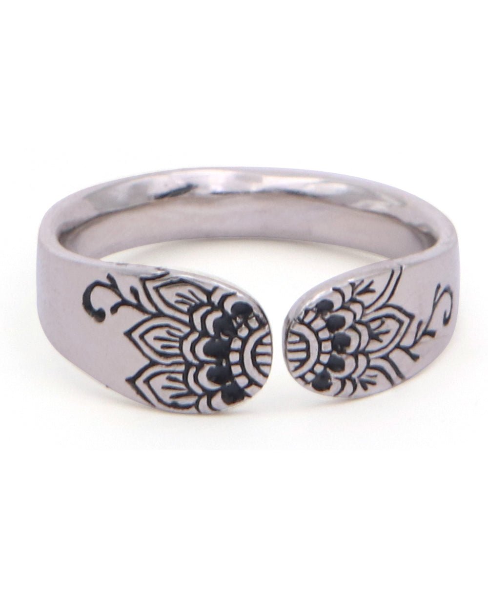 No Mud No Lotus Sterling Silver Mantra Ring - Rings