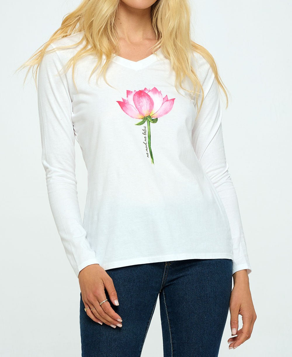 No Mud No Lotus T-Shirt in White - Shirts & Tops S