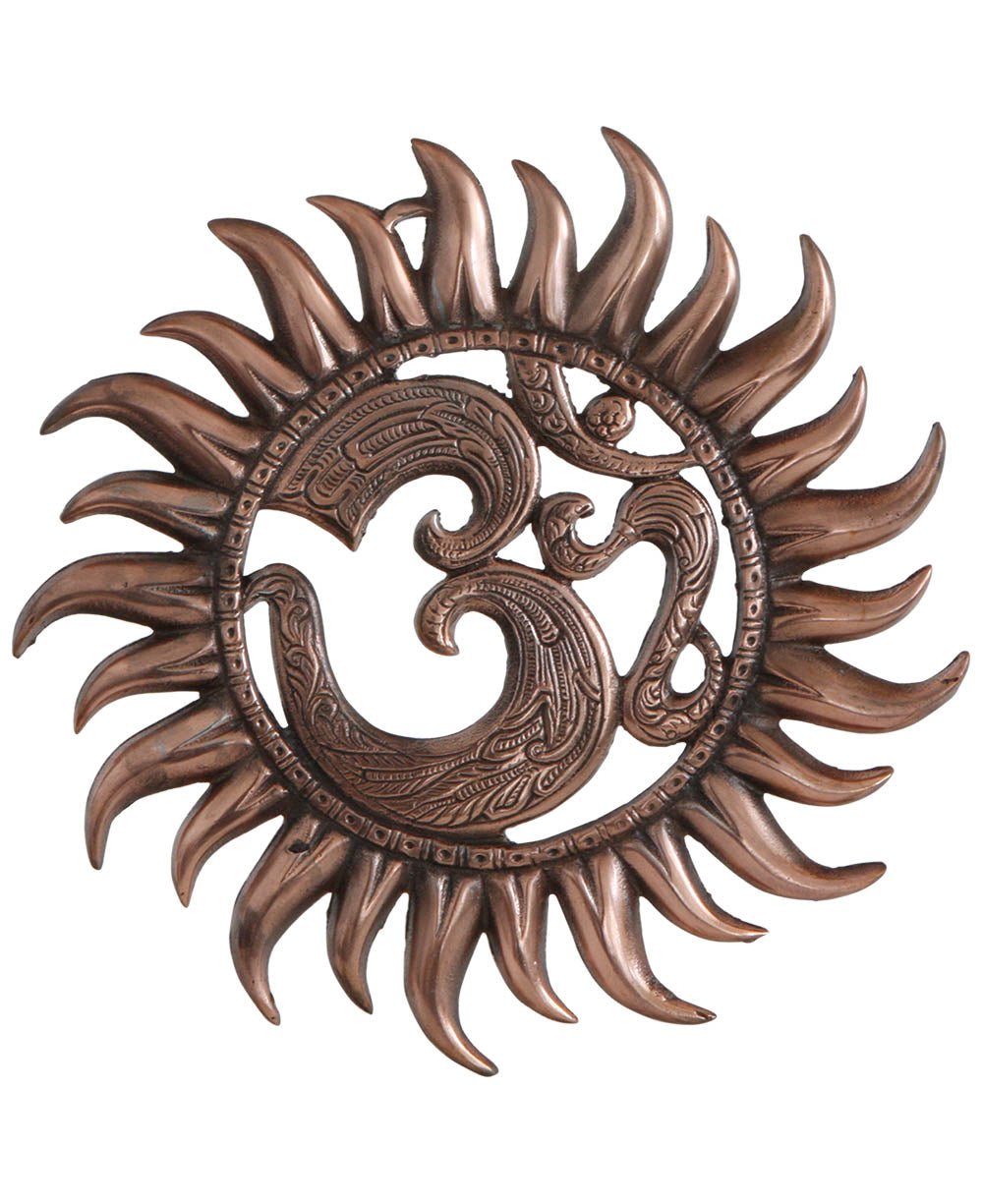 Om Sun Wall Hanging with Copper Colored Finish - Wind Chimes