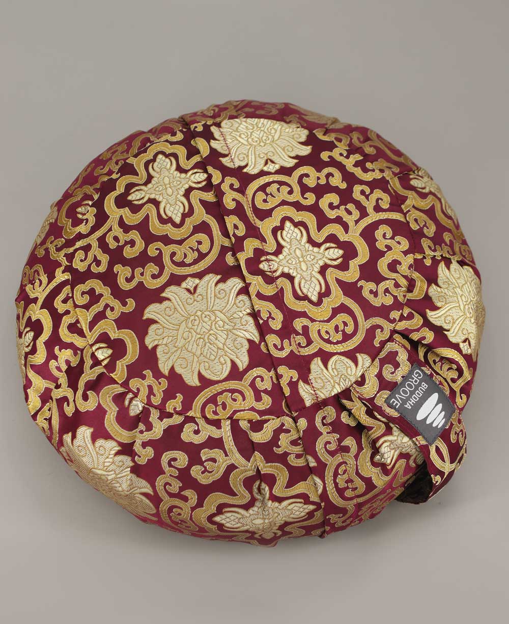 Plum Purple Brocade Zafu Meditation Cushion - Massage Cushions