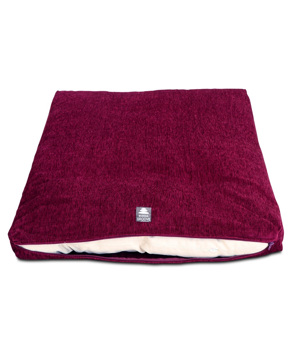 Plum Purple Chenille Zabuton Meditation Cushion - Massage Cushions