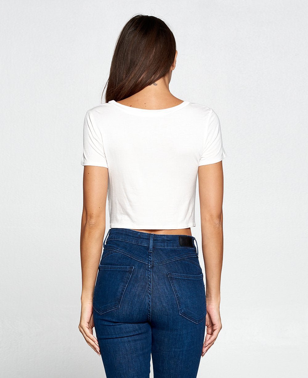 Positive Mind Knotted Crop Top - Apparel Black Small