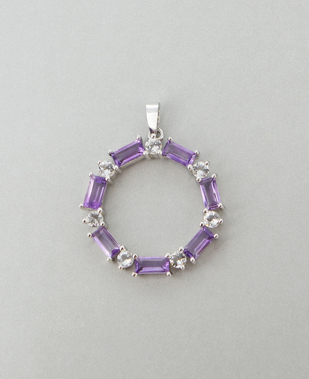 Premium Wheel of Tranquility Amethyst Sterling Pendant - Charms & Pendants