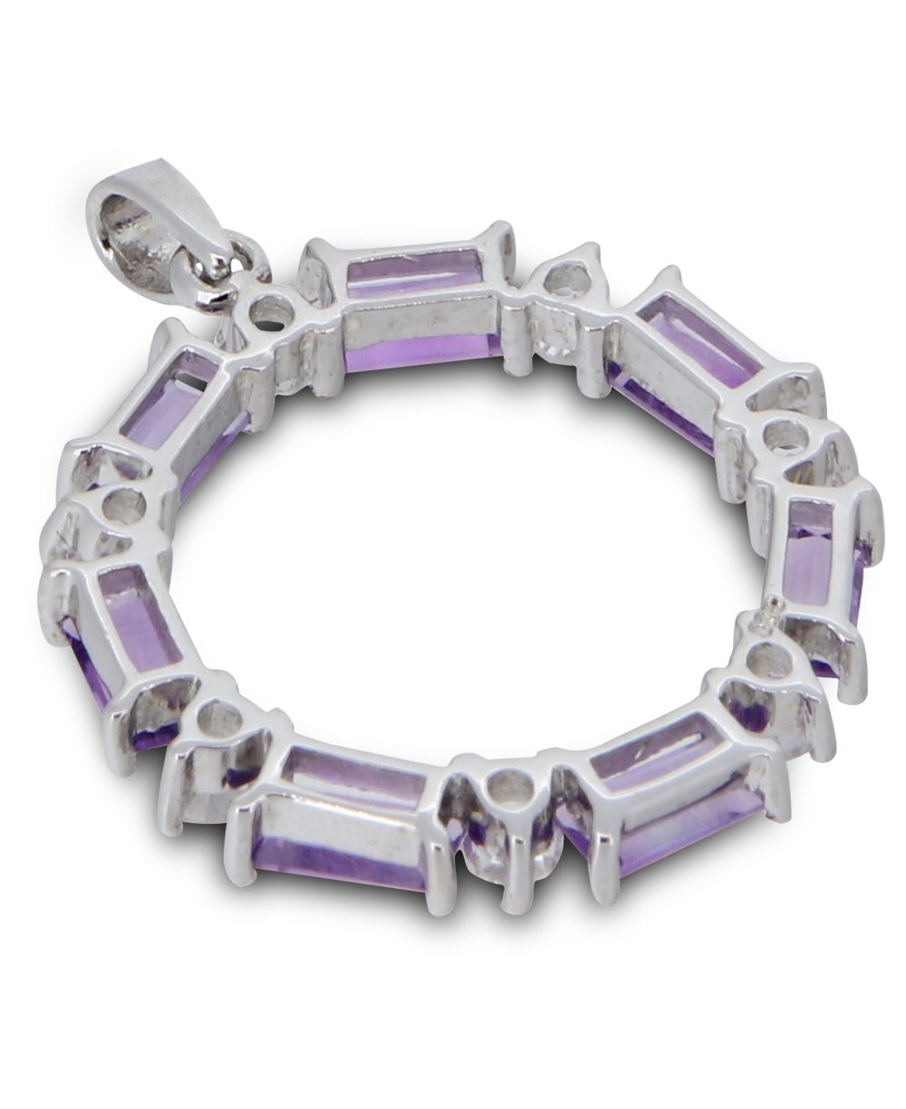 Premium Wheel of Tranquility Amethyst Sterling Pendant - Charms & Pendants