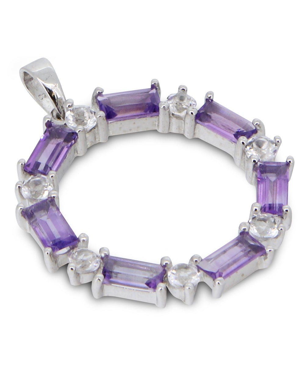 Premium Wheel of Tranquility Amethyst Sterling Pendant - Charms & Pendants