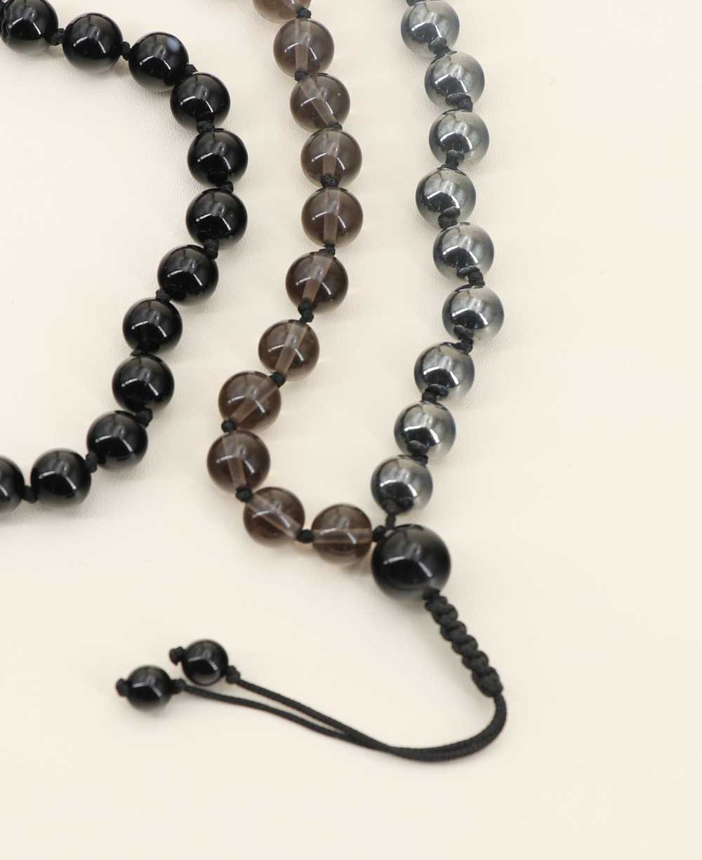 Protection and Centering Gemstones Knotted 108 Beads Meditation Mala - Prayer Beads