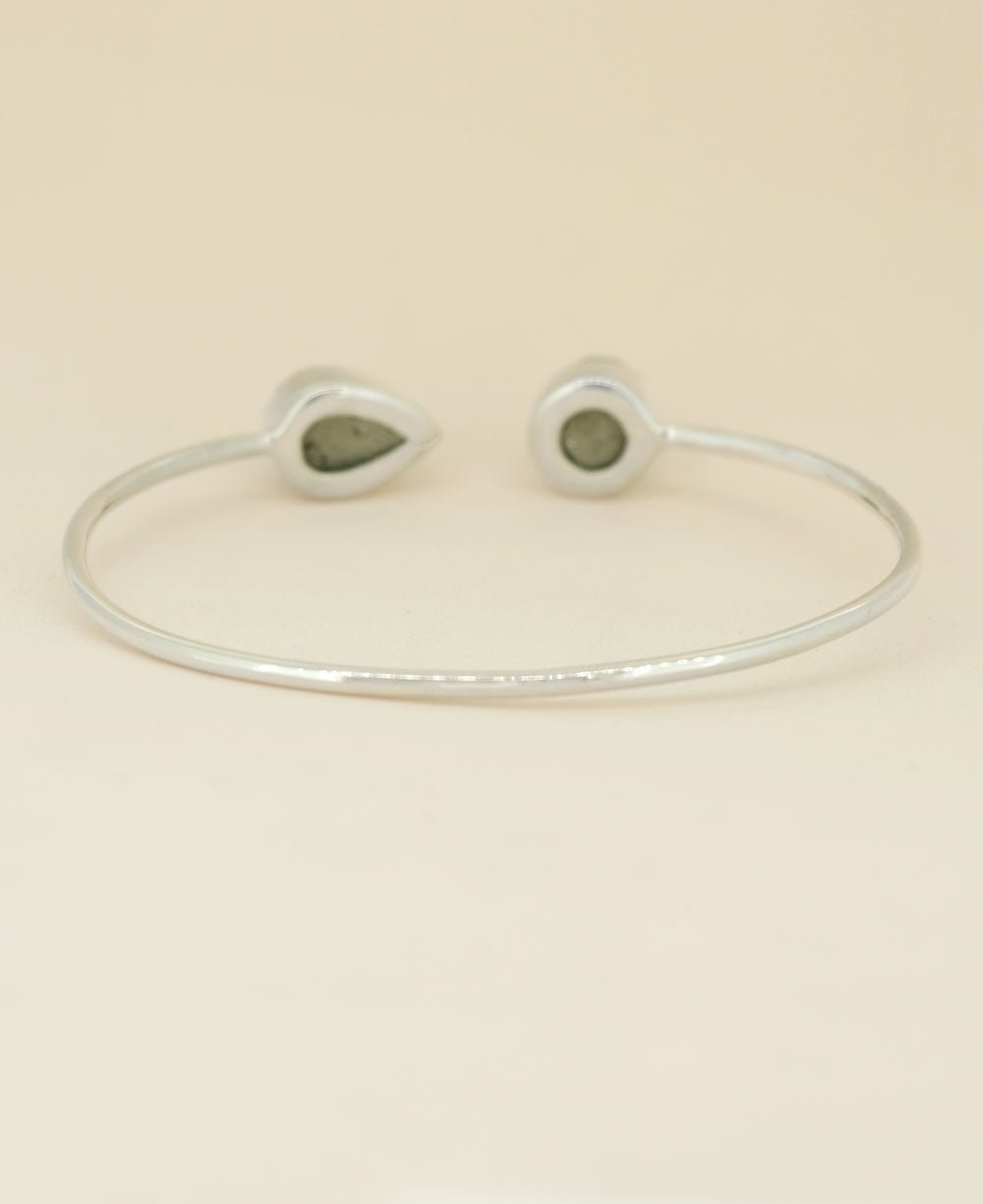 Pyrite Druzy Stones Sterling Silver Adjustable Bracelet - Bracelets